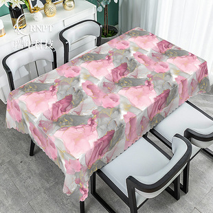 [Factory Hot Selling] New Household Printed Tablecloth Desk Coffee Table Tablecloth Waterproof and Oil-proof PVC Tablecloth