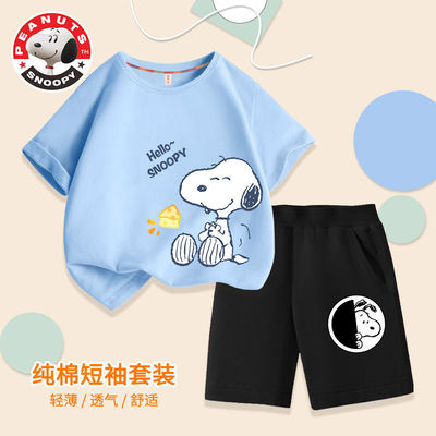 2022 CUHK Children's clothing jacket leisure time boy Summer wear Short sleeved shorts Simplicity new pattern Boy suit