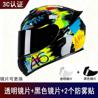 Helmet, Unisex, All-Season Safety | Motosiklet kaskı (dəbilqə) - graffiti-send-black-lens-transparent-lens-anti-fog-sticker-2-s