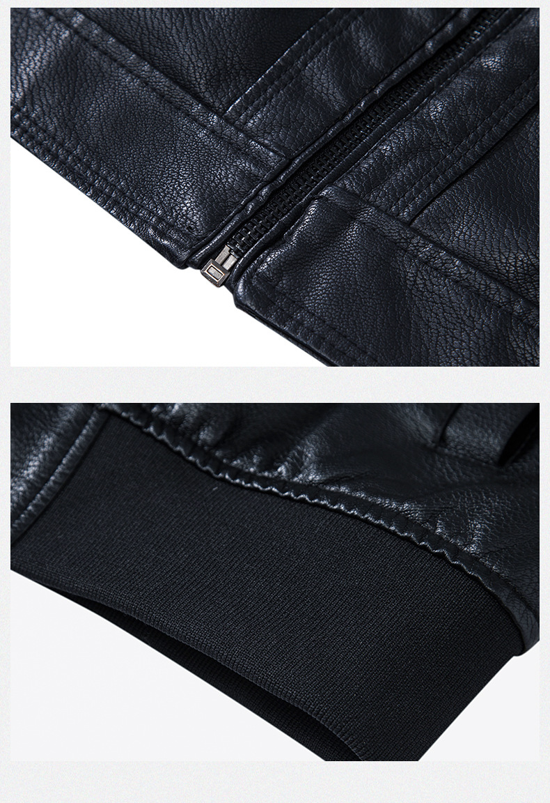 Men's Leather Jacket Motorcycle Style Pu Leather Coat Autumn_voghion.com