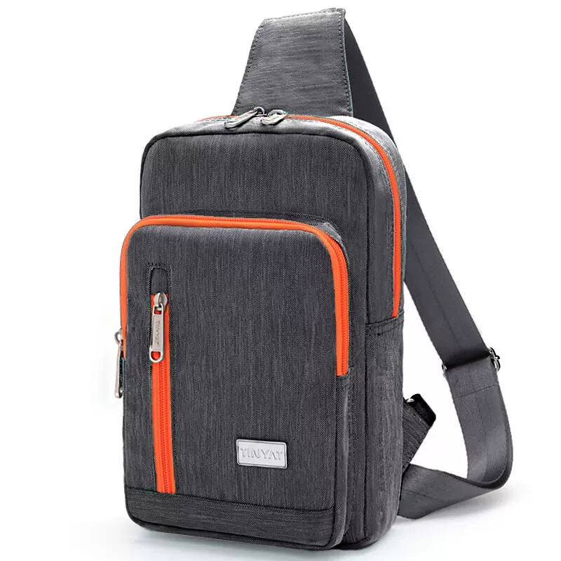 胸包新款牛津布男士休闲斜挎包多层商务单肩包防水收钱包工具背包