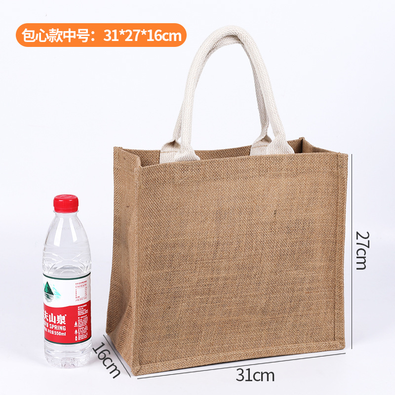 Muji bolso de lino en stock al por mayor bolsa de lino regalo bricolaje pintado a mano bolsa de yute personalización