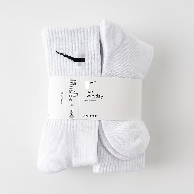 Cross-border foreign trade 6 pairs of Suwan Nike towel bottom sports socks men and women black and white running basketball socks wholesale