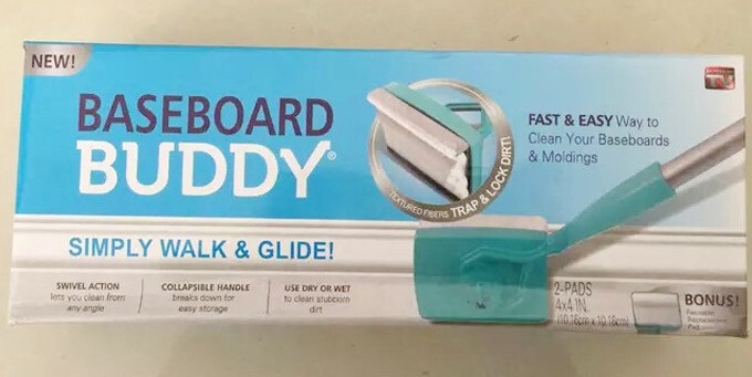 baseboard buddy Retractable Stainless Steel Handle Cleaning Stick Household Cleaning Supplies Lazy Mop