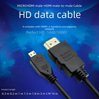 Микро–HDMI к HDMI кабель, HD кабель передачи данных, кабель соединения для планшета, камеры и монитора