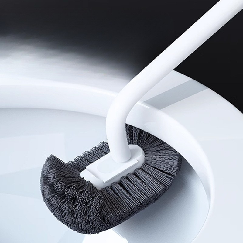 New Hemispherical Long-Handled Toilet Brush for Home Use, No Dead Corners, Wall-Mounted Toilet Brush for Squat Toilets, Cleaning Brush for Toilets