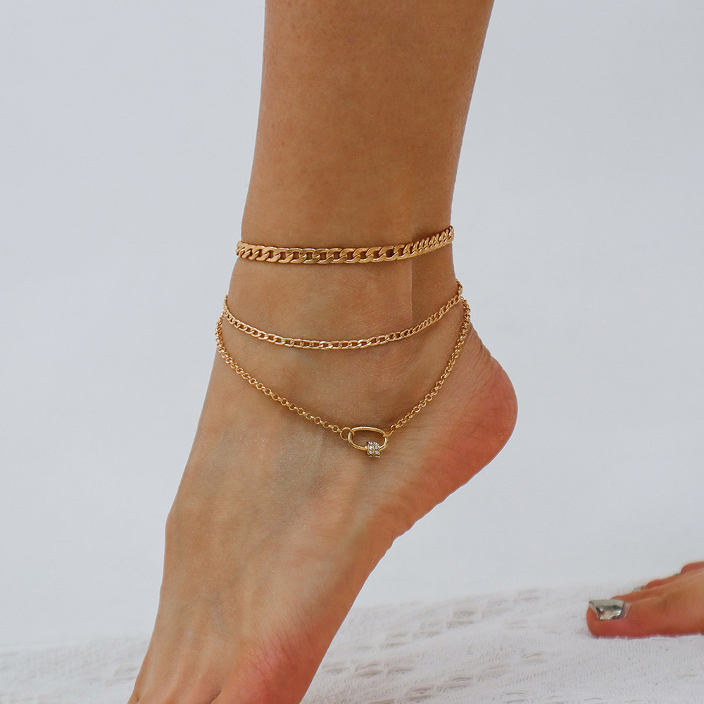 Fashion Multi-layer Foot Accessories European And American Chain Geometric Anklet display picture 2