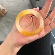 黄龙玉手镯冰种玉镯女天然玉石手镯黄玉翡翠黄翡金丝玉和田玉平替
