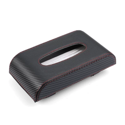 tissue box, carbon fiber pattern — Car tissue box/set - seat-style-model-black