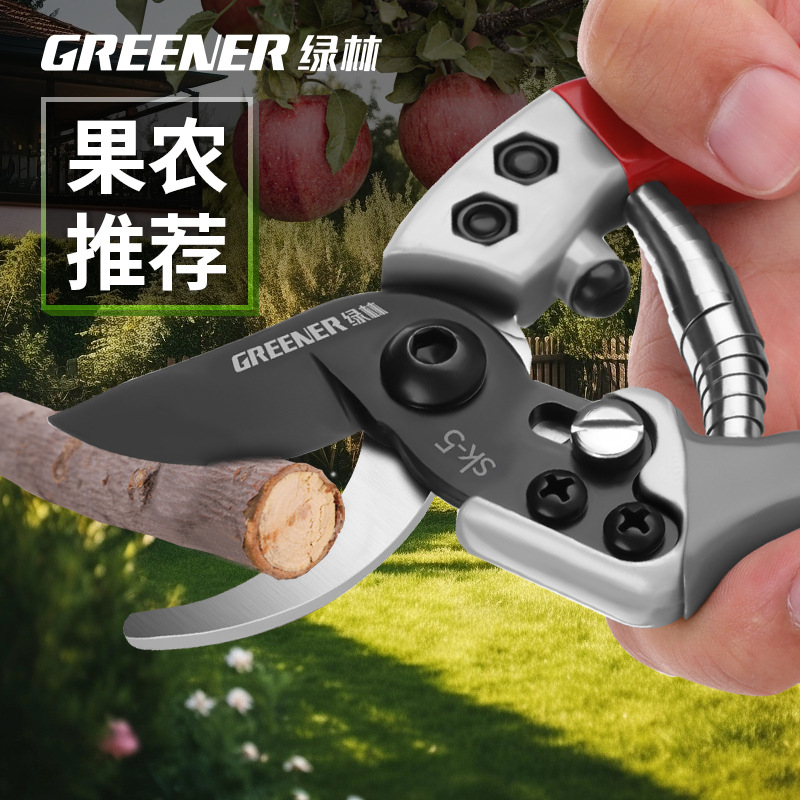 Tijeras de Podar Especializadas Green Forest Garden, Tijeras para Ramas Resistentes que Ahorran Esfuerzo, Tijeras para Podar Árboles Frutales y Flores, Herramientas de Jardinería Profesionales