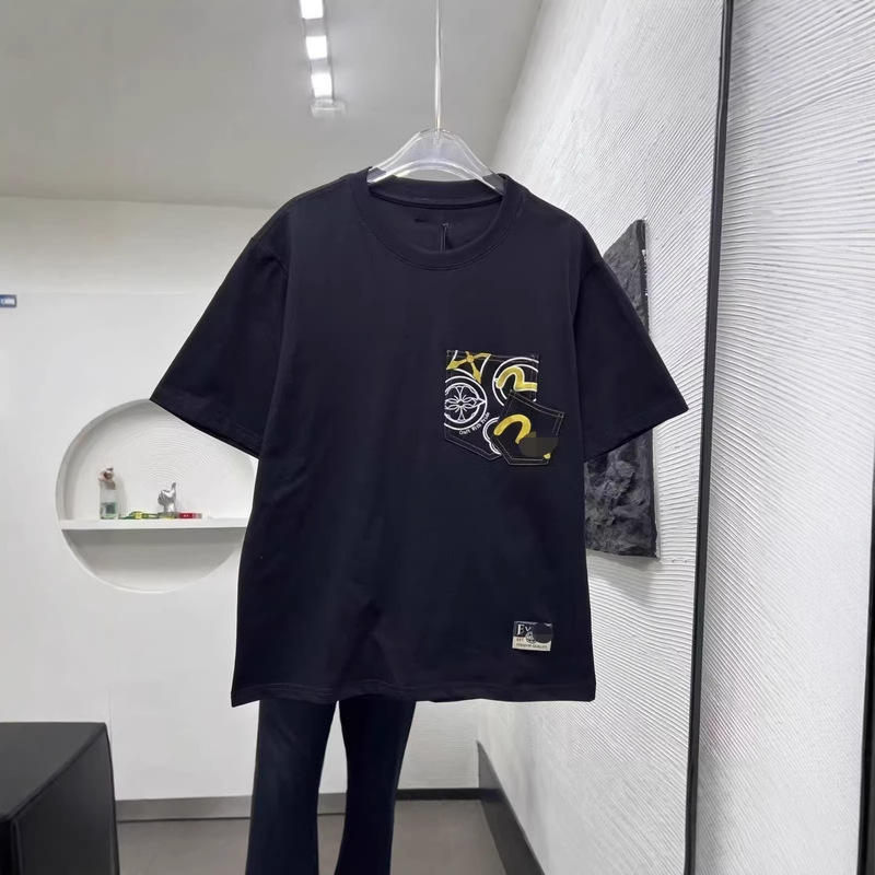 Trendy New Letter Print Gold Foil Summer Short-Sleeve T-Shirt for Men and Women, Versatile Top for Stylish Youth