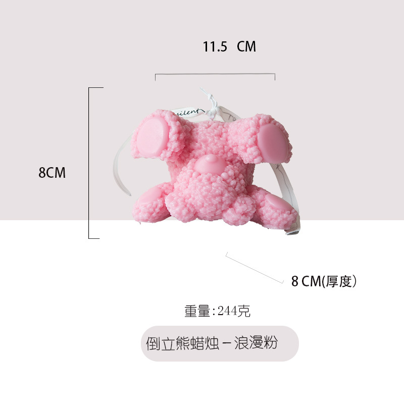 Venta caliente invertido oso forma vela decoración lindo ins regalo creativo con regalo de mano decoración dibujos animados al por mayor