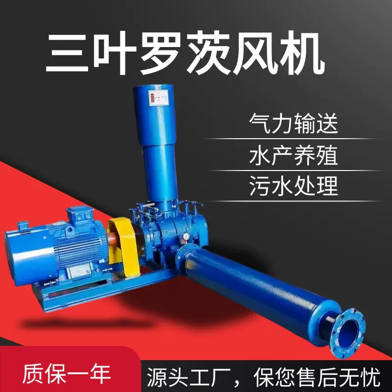 三叶罗茨风机工业污水鱼塘增氧源头工厂增压沼气处理三叶鼓风机