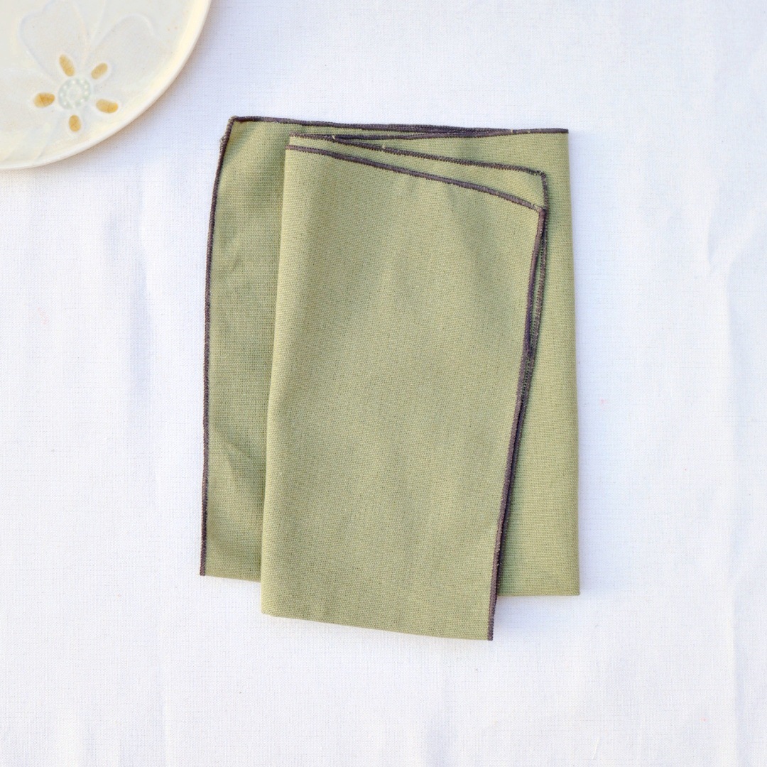 Servilleta de algodón de lino, paño de boca, borde de bloqueo, decoración de mesa lisa americana, evento de boda, servilleta transfronteriza de Navidad, toalla de cocina