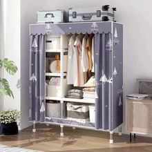 新款简易衣柜收纳架家用卧室布衣柜钢管挂衣橱衣柜出租房用