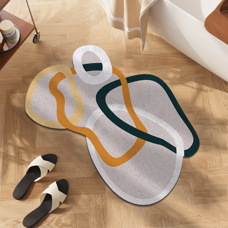 Bathroom Doorway Absorbent Floor Mat Toilet Toilet Doorway Absorbent Foot Mat Non-slip Quick-drying Diatom Mud Floor Mat