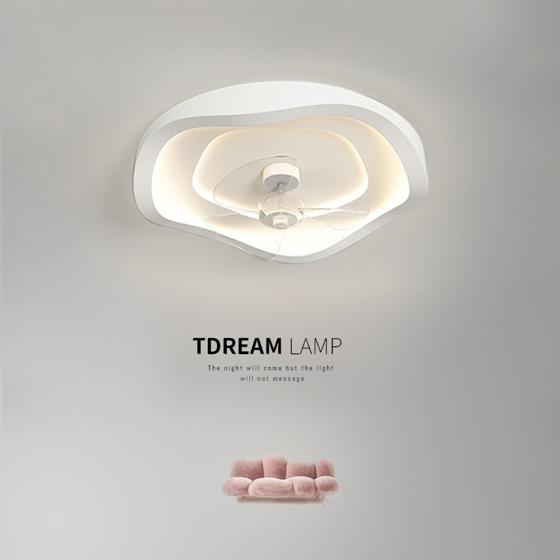 北欧极简卧室风扇灯新款现代简约创意吸顶电扇灯智能变频吊扇灯具