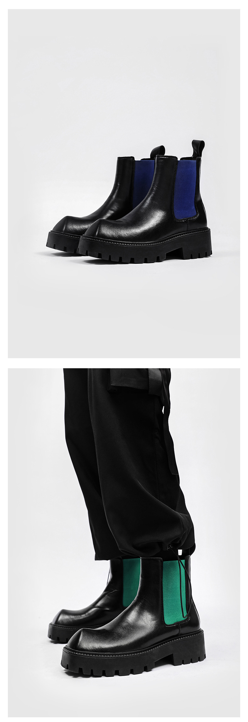 Herren Plateau Stiefel Mit Eckiger Kappe Im Minimalist Design_voghion.com