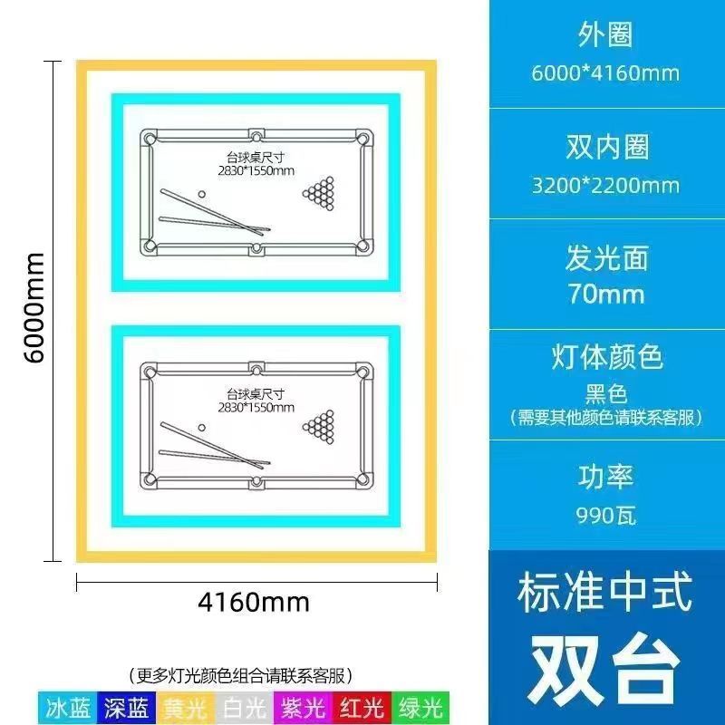 直角角丸5面発光マジックビリヤードルーム雰囲気ライト毒歯カラフルな側面発光ビリヤードルーム雰囲気シャンデリア|undefined