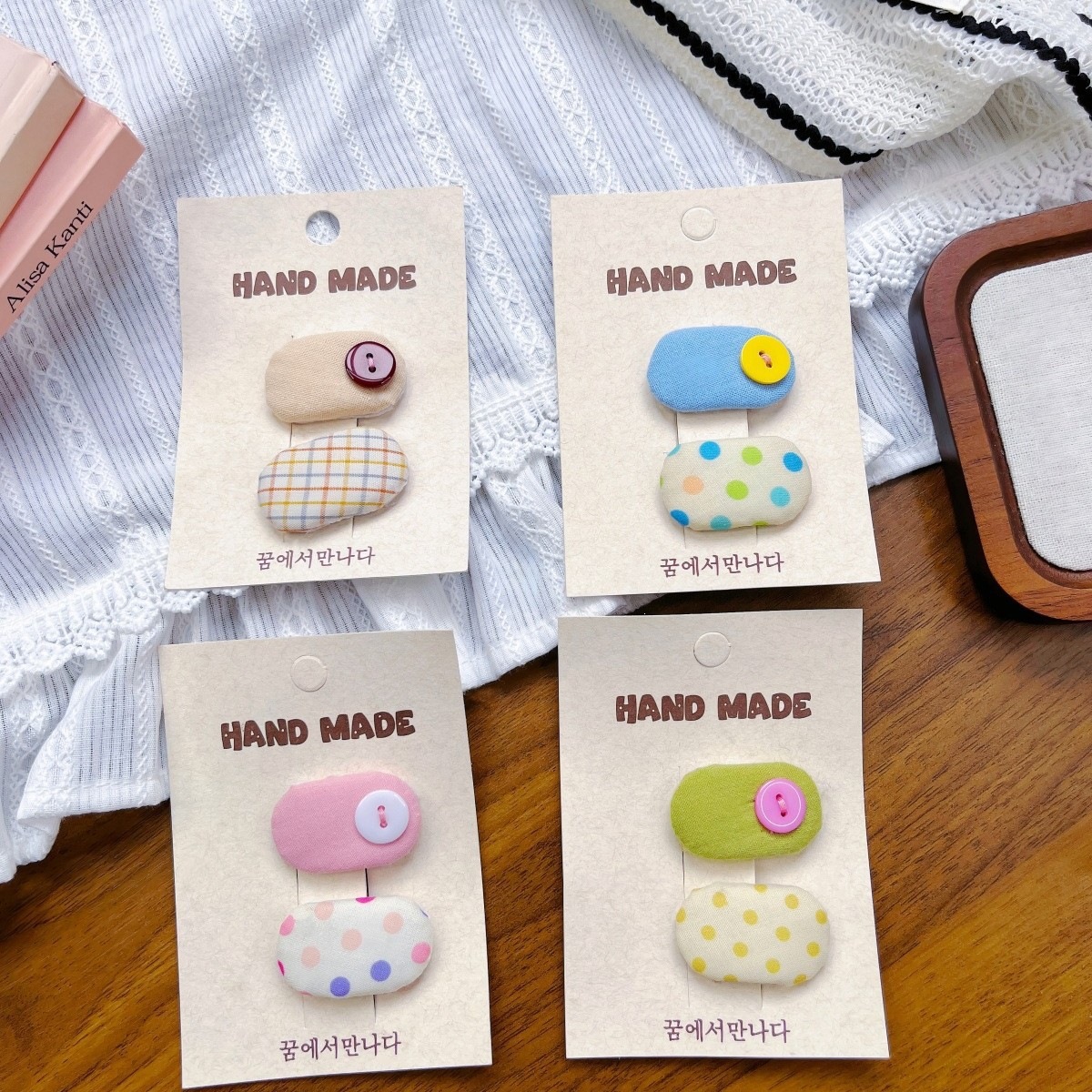 Coreano dulce versátil pequeño niño punto ondulado BB clips para niños color caramelo elíptico clips para el cabello lateral joyería para el cabello