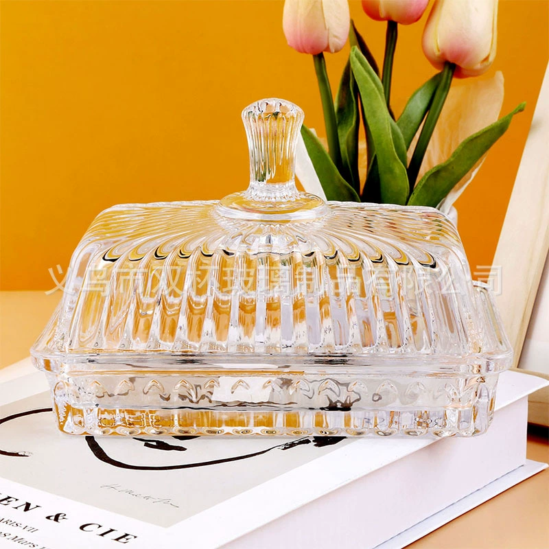 Transparent rectangular glass storage system, oil