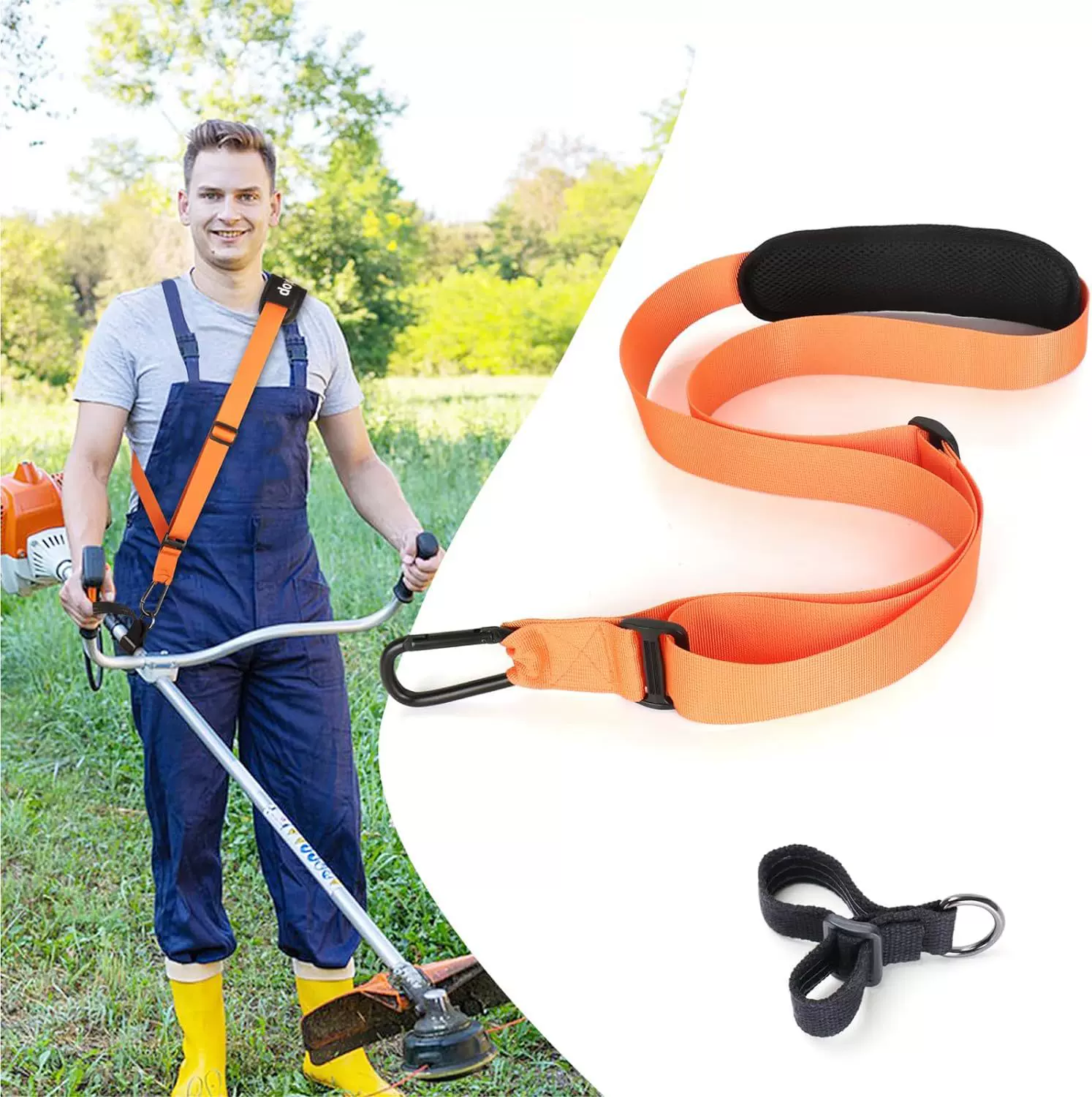 跨境侧挂式割草机肩带扣鼓风机灌木修剪器吹雪机肩带可调节肩带