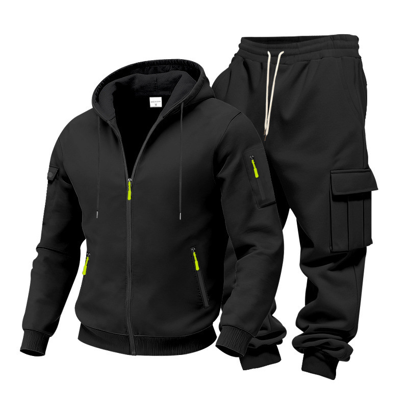 Men's Clothing Men's Heavyweight Fleece Lined Casual Sportswear Workwear Trendy Loose Suit Winter For Formal & Casual_viptrois.com