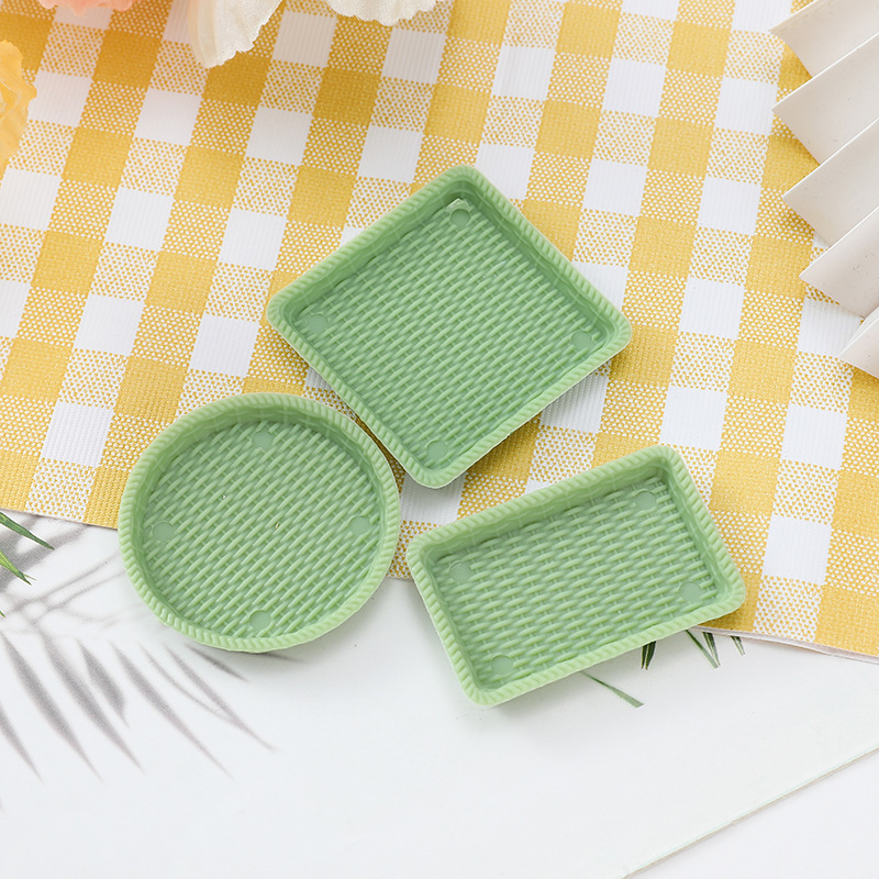 등나무 접시 세트 3-녹색