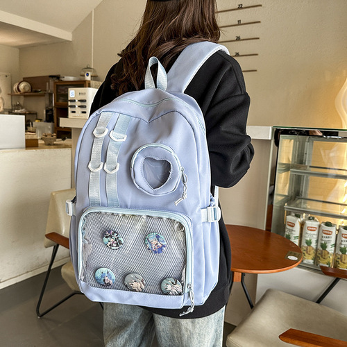 Women's Double Shoulder Bag Casual Large Capacity College Style School Bag for Junior High, High School, College Students, Class Backpack Travel Bag