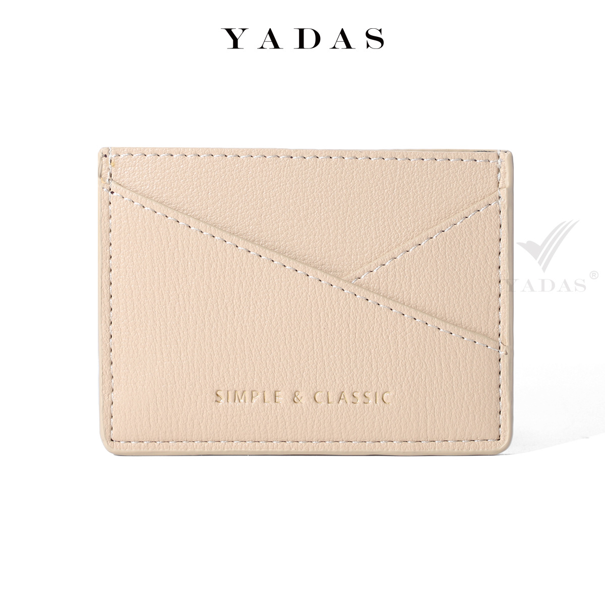 YADAS nuevo paquete de tarjetas con cremallera diseño de posición de tarjeta oblicua simple y elegante paquete de tarjetas de fábrica de PU para damas