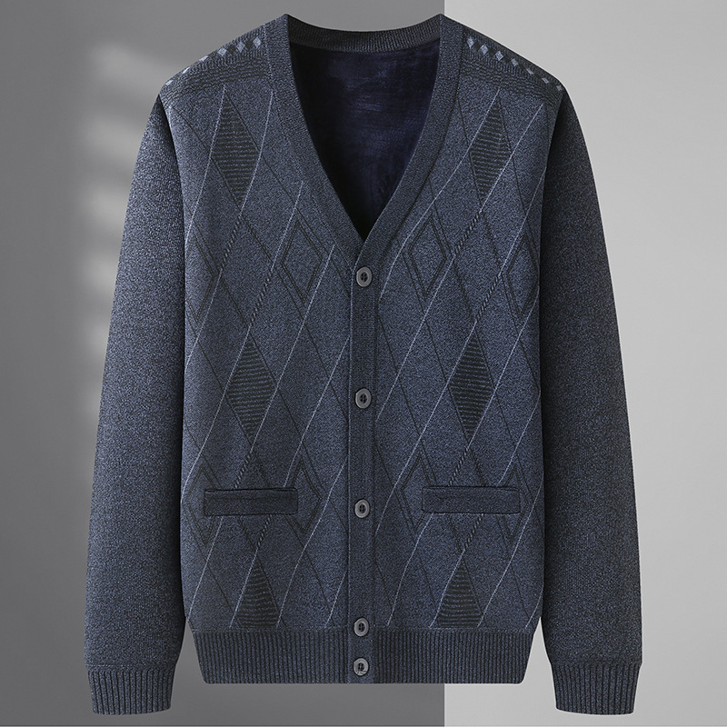 Dropshipping available: Men's cardigan sweater for middle-aged and elderly men, autumn and winter knitwear, dad's and grandpa's autumn and winter clothing, fleece-lined and thickened Dropshipping available: Men's cardigan sweater for middle-aged and elderly men, autumn and winter knitwear, dad's and grandpa's autumn and winter clothing, fleece-lined and thickened