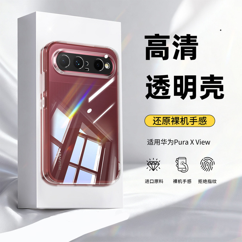 Suitable for Huawei Pura X View, new model, transparent protective case, soft silicone