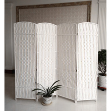 草编藤编屏风手工折叠隔断实木时尚酒店玄关客厅卧室移动折屏简莳