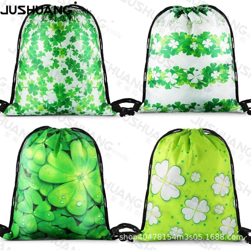爱尔兰圣帕特里克节束口袋二爱尔兰圣帕特里克节儿童生日派对抽绳