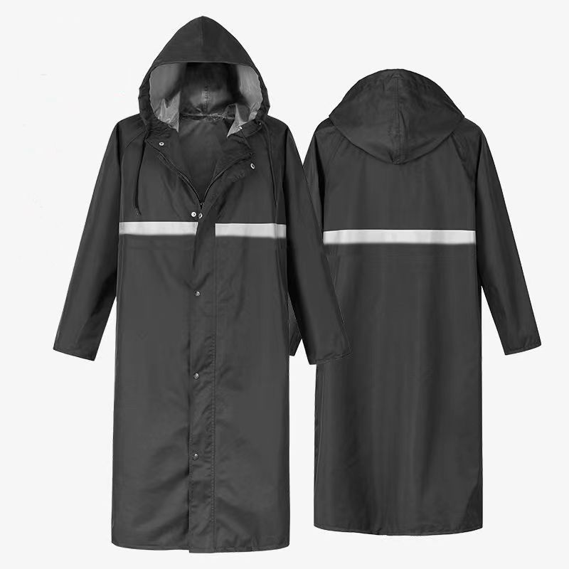 Raincoat largo a prueba de tormentas para hombres y mujeres al aire libre una sola capa de lluvia a pie gruesa larga protección ambiental y protección del trabajo