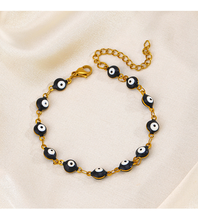 Bracelets Classification 304 Stainless Steel Chain Material 1 Piece Quantity PVD Coated 18K Gold Plated Devil'S Eye 304 Stainless Steel Ethnic Style Cool Style Waterproof Non Tarnish 304 Stainless Steel Bracelets