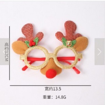 クリスマスデコレーション、マルチカラーの鹿の角メガネフレーム装飾、写真撮影用小道具、クリスマスパーティーやプロム用のメガネ|undefined
