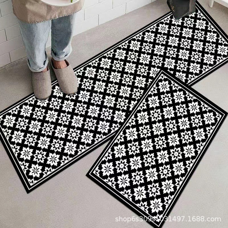 Alfombra de piso de cocina fábrica al por mayor puerta larga alfombra antideslizante alfombra de cocina alfombra de puerta de dibujos animados del hogar estera de la puerta