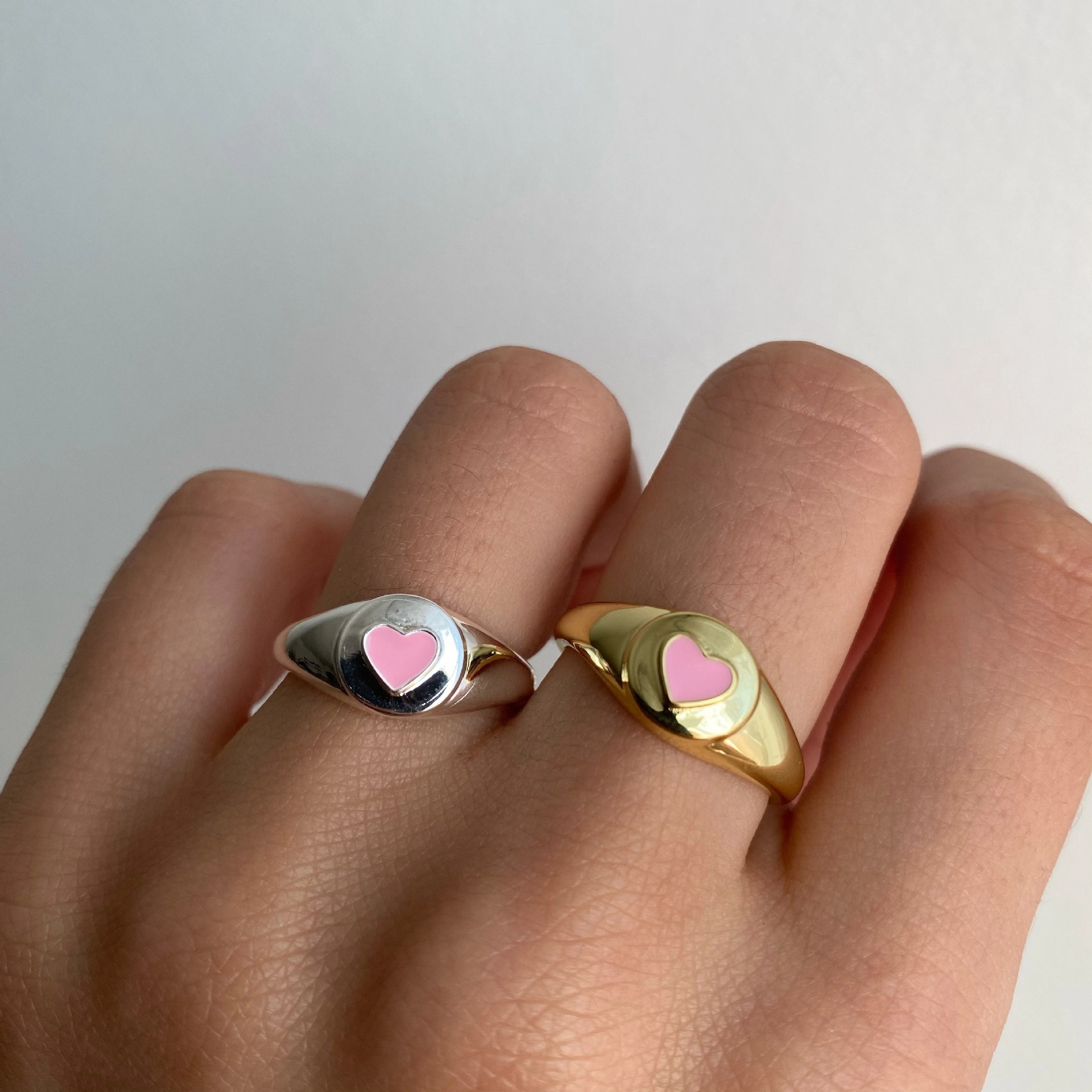 fashion heartshaped pink ring alloy drip ringpicture1