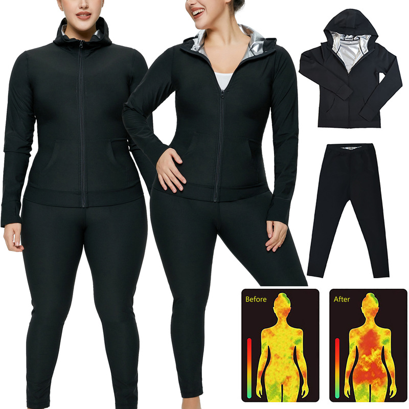 Plus-Size Sweat-Inducing Workout Set for Women, Thermal Sweat Pants for Running, Extra-Large Fashionable Casual Wear in Japanese and Korean Style