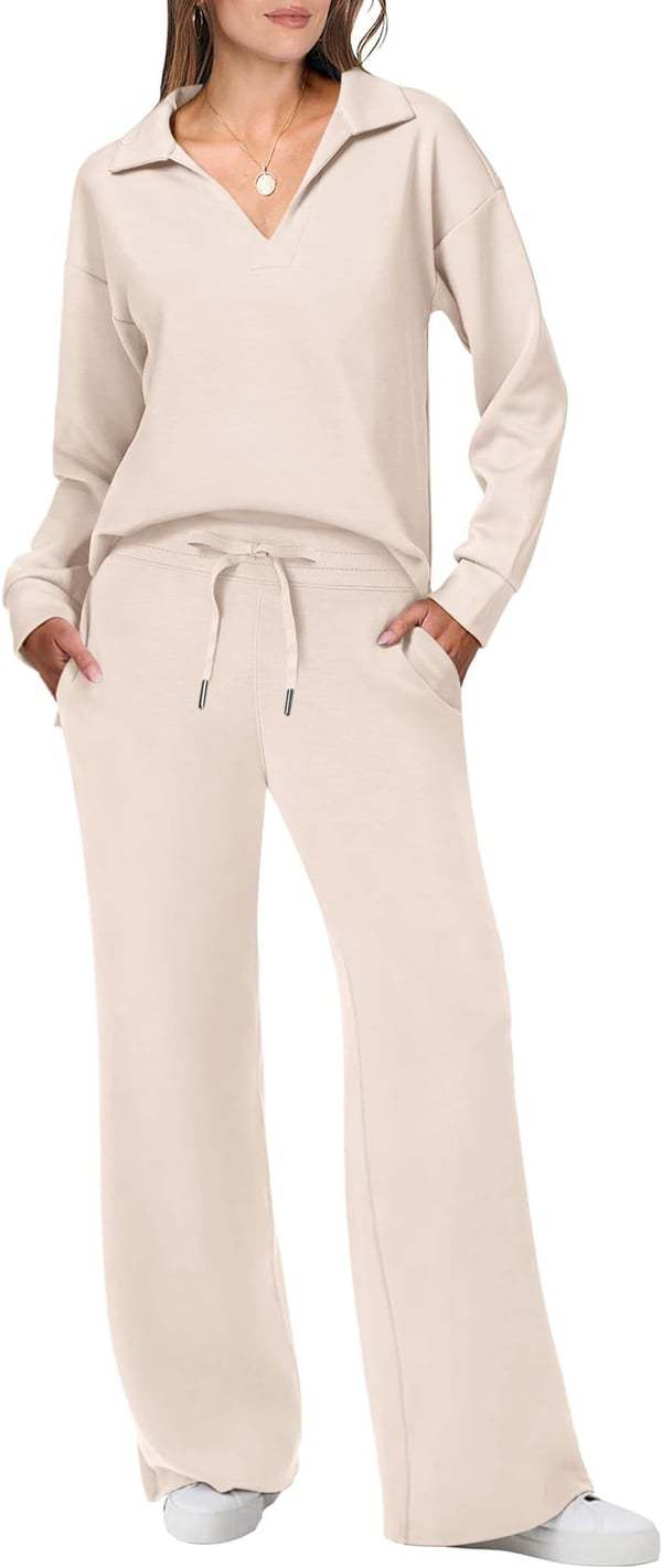 Women's Pant Set Autumn Winter Solid Colour Lapel Professional Suit_voghion.com