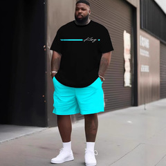 Amazon TEMU ホットセール 3D プリントクロスボーダー夏ルーズ通気性半袖ラウンドネック Tシャツショーツツーピーススーツ