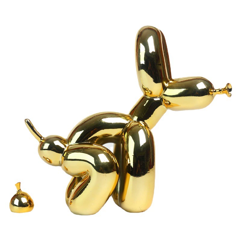 Скульптура собаки-«попсы» для декора дома, милая, блестящая, в виде воздушного шара, бронзовая, для творчества и интерьера