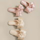 Sweet bowknot girl wedding slippers festive wedding cute tendon bottom light luxury factory direct one-piece delivery