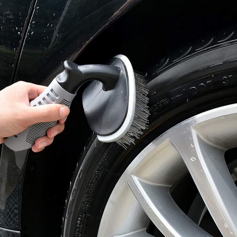 Car Tire Brush T-Shaped Car Wash Tool Combination Car Cleaning Tool Anti-Slip Handle Wheel Cleaning