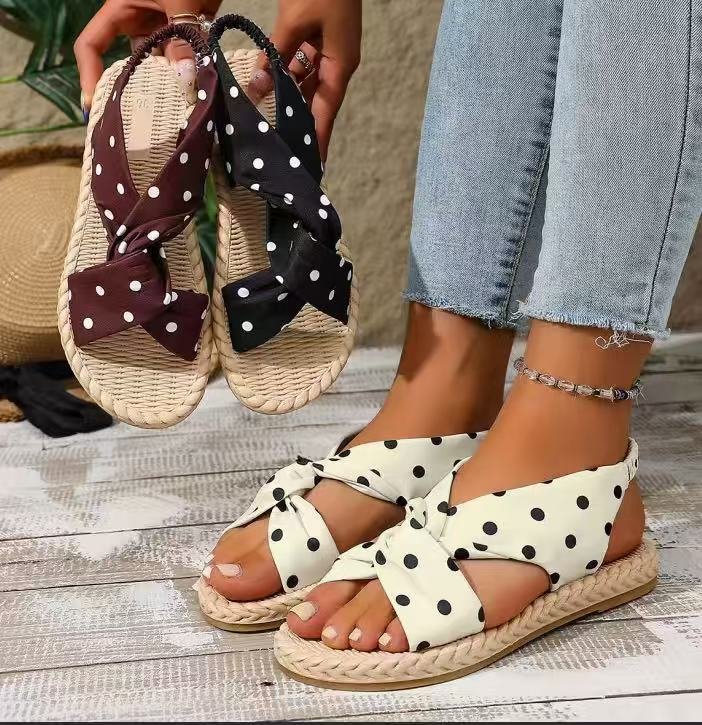 Sandalias Planas Cruzadas de Yute Talla Grande Lino y Caucho Antiolor para Verano image 20