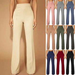 Cross-Border European and American Amazon High-Waisted Versatile Fashion Business Commuter Autumn Women's Casual Formal Pants Long Pants Women