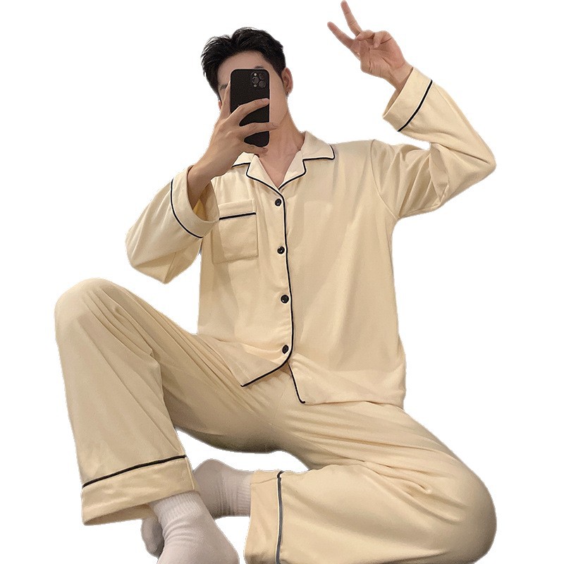 Primavera y otoño de invierno de coral de alta sensación de camisa de algodón para hombres, acolchado y grosado, ropa de hogar de tamaño grande simple