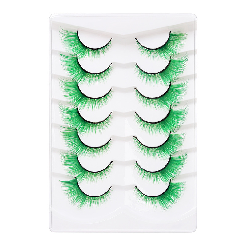 Fábrica de pestañas postizas DINGSEN, suministro estable transfronterizo de pestañas de colores y pestañas estilo ojo de gato