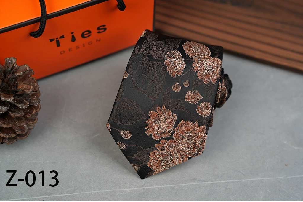 Retro Flowered Tie, Classic Leisure Accessory, 8 cm Width, Patterned Jacquard